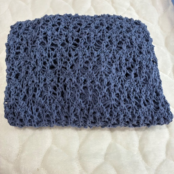 Coldwater Creek Womens Open Knit Cardigan Sweater Blue‎ Short Sleeve Size M - Picture 10 of 10